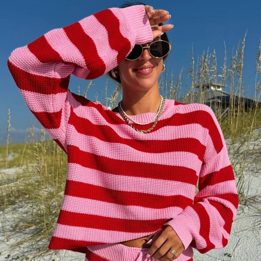 Beach Riot Ava Candy Cane Striped Sweater - How Fun! - Picture 4 of 12